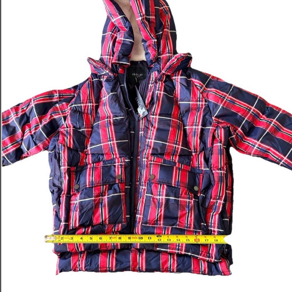 Orolay Women's Size S Thickened Plaid Print Multi Pockets Hooded Down Jacket.New - Picture 13 of 17